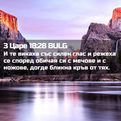 Picture 02 - 3 Царе 18:28 BULG - И те викаха със силен глас - Bible Verse Picture