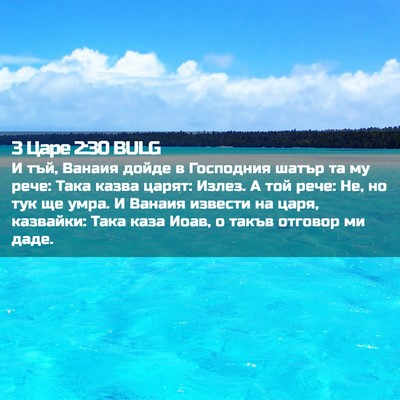 Picture 02 - 3 Царе 2:30 BULG - И тъй, Ванаия дойде в - Bible Verse Picture