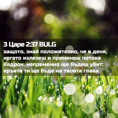 Picture 02 - 3 Царе 2:37 BULG - защото, знай положително, - Bible Verse Picture