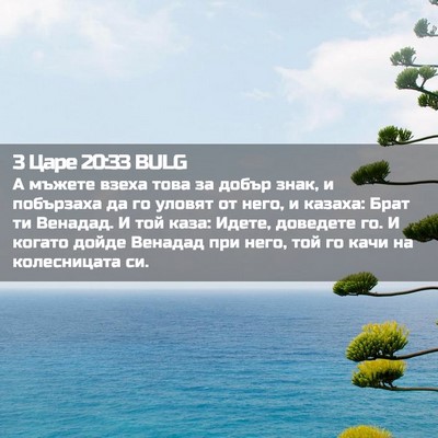 Picture 02 - 3 Царе 20:33 BULG - А мъжете взеха това за - Bible Verse Picture