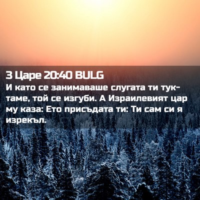 Picture 02 - 3 Царе 20:40 BULG - И като се занимаваше - Bible Verse Picture