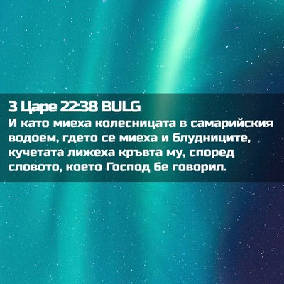 Picture 02 - 3 Царе 22:38 BULG - И като миеха колесницата в - Bible Verse Picture
