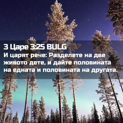 Picture 02 - 3 Царе 3:25 BULG - И царят рече: Разделете на - Bible Verse Picture