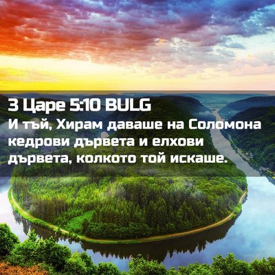 Picture 02 - 3 Царе 5:10 BULG - И тъй, Хирам даваше на - Bible Verse Picture
