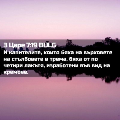 Picture 02 - 3 Царе 7:19 BULG - И капителите, които бяха на - Bible Verse Picture