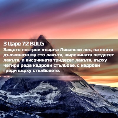 Picture 02 - 3 Царе 7:2 BULG - Защото построи къщата - Bible Verse Picture