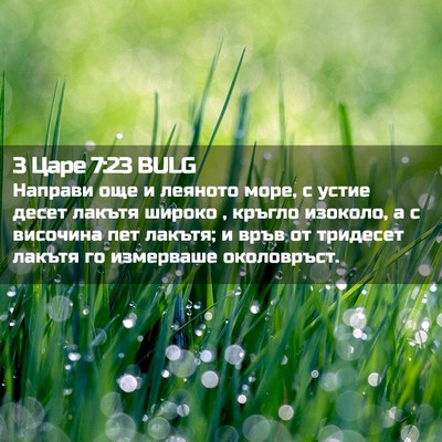 Picture 02 - 3 Царе 7:23 BULG - Направи още и леяното море, - Bible Verse Picture
