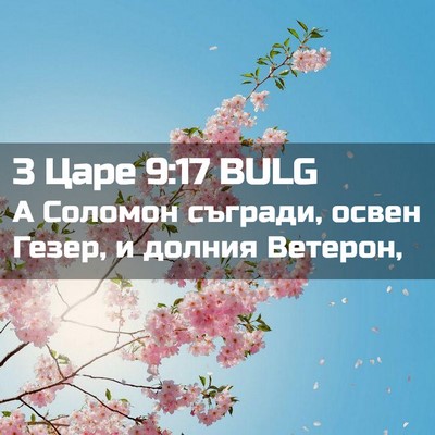 Picture 02 - 3 Царе 9:17 BULG - А Соломон съгради, освен - Bible Verse Picture