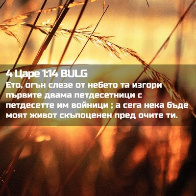 Picture 02 - 4 Царе 1:14 BULG - Ето, огън слезе от небето - Bible Verse Picture