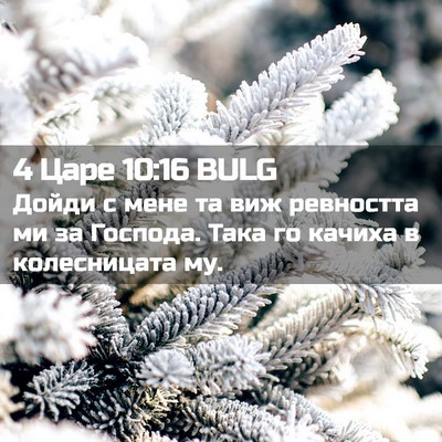 Picture 02 - 4 Царе 10:16 BULG - Дойди с мене та виж - Bible Verse Picture