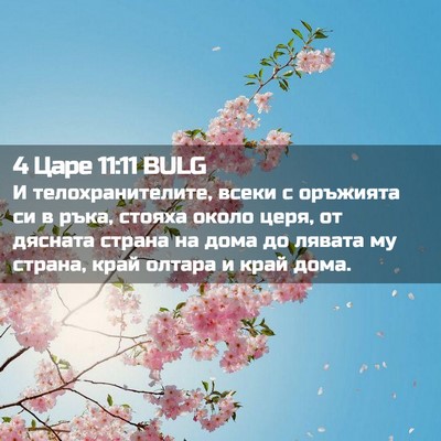 Picture 02 - 4 Царе 11:11 BULG - И телохранителите, всеки с - Bible Verse Picture