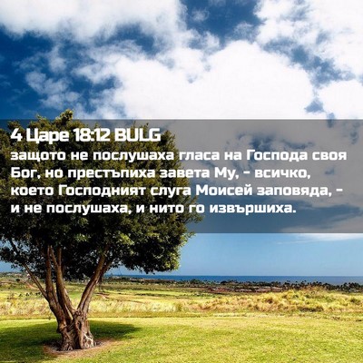 Picture 02 - 4 Царе 18:12 BULG - защото не послушаха гласа - Bible Verse Picture