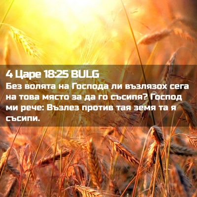 Picture 02 - 4 Царе 18:25 BULG - Без волята на Господа ли - Bible Verse Picture
