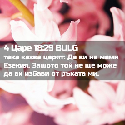 Picture 02 - 4 Царе 18:29 BULG - така казва царят: Да ви не - Bible Verse Picture