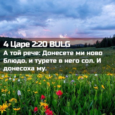 Picture 02 - 4 Царе 2:20 BULG - А той рече: Донесете ми - Bible Verse Picture