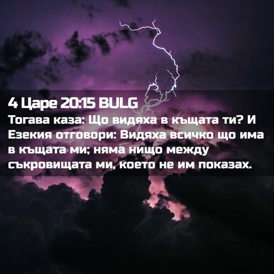 Picture 02 - 4 Царе 20:15 BULG - Тогава каза: Що видяха в - Bible Verse Picture
