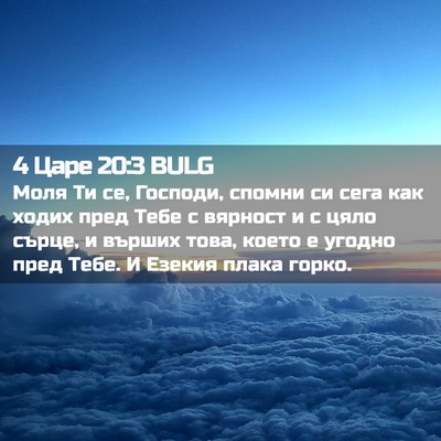 Picture 02 - 4 Царе 20:3 BULG - Моля Ти се, Господи, спомни - Bible Verse Picture