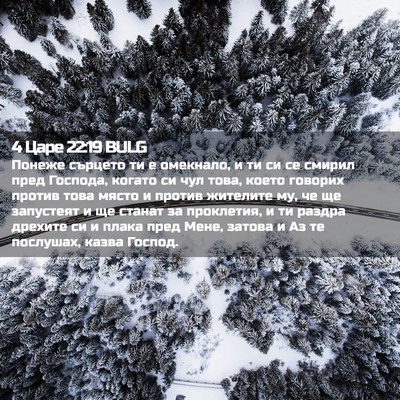 Picture 02 - 4 Царе 22:19 BULG - Понеже сърцето ти е - Bible Verse Picture
