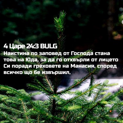 Picture 02 - 4 Царе 24:3 BULG - Наистина по заповед от - Bible Verse Picture