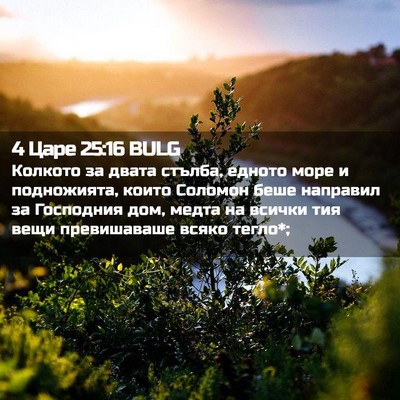 Picture 02 - 4 Царе 25:16 BULG - Колкото за двата стълба, - Bible Verse Picture