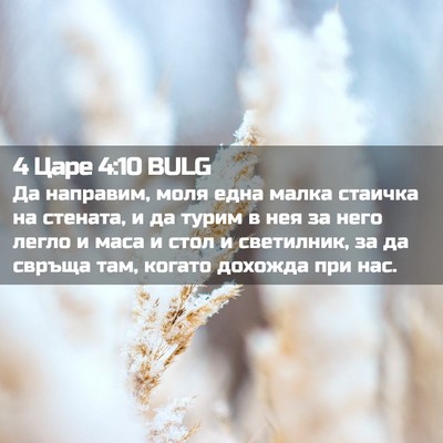 Picture 02 - 4 Царе 4:10 BULG - Да направим, моля една - Bible Verse Picture