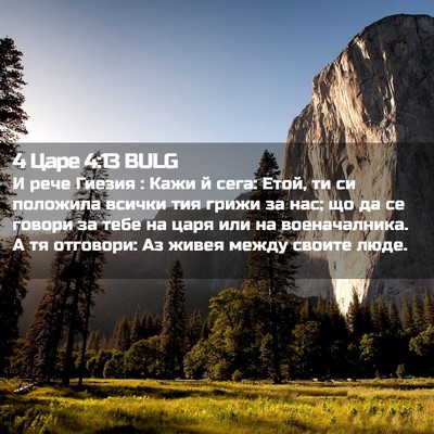Picture 02 - 4 Царе 4:13 BULG - И рече Гиезия : Кажи й сега: - Bible Verse Picture