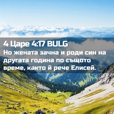 Picture 02 - 4 Царе 4:17 BULG - Но жената зачна и роди син - Bible Verse Picture