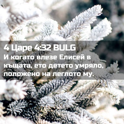 Picture 02 - 4 Царе 4:32 BULG - И когато влезе Елисей в - Bible Verse Picture