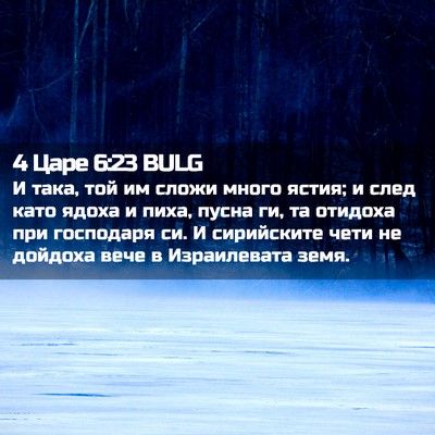 Picture 02 - 4 Царе 6:23 BULG - И така, той им сложи много - Bible Verse Picture