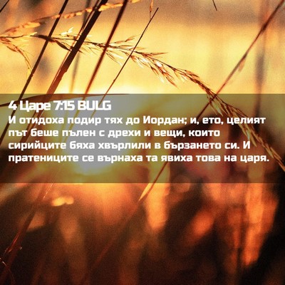 Picture 02 - 4 Царе 7:15 BULG - И отидоха подир тях до - Bible Verse Picture