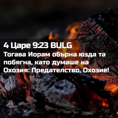 Picture 02 - 4 Царе 9:23 BULG - Тогава Иорам обърна юзда - Bible Verse Picture