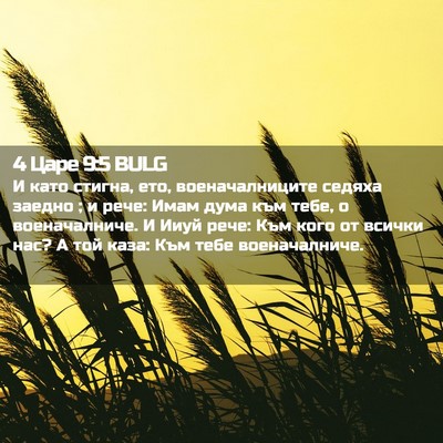 Picture 02 - 4 Царе 9:5 BULG - И като стигна, ето, - Bible Verse Picture
