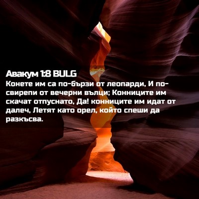 Picture 02 - Авакум 1:8 BULG - Конете им са по-бързи от - Bible Verse Picture