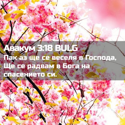 Picture 02 - Авакум 3:18 BULG - Пак аз ще се веселя в - Bible Verse Picture