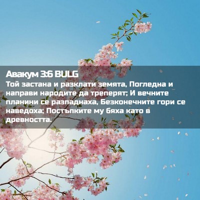 Picture 02 - Авакум 3:6 BULG - Той застана и разклати - Bible Verse Picture