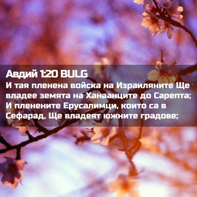 Picture 02 - Авдий 1:20 BULG - И тая пленена войска на - Bible Verse Picture