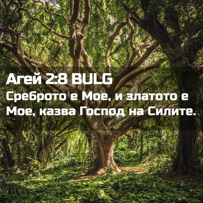 Picture 02 - Агей 2:8 BULG - Среброто е Мое, и златото е - Bible Verse Picture