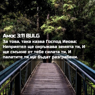Picture 02 - Амос 3:11 BULG - За това, така казва Господ - Bible Verse Picture