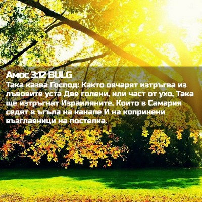 Picture 02 - Амос 3:12 BULG - Така казва Господ: Както - Bible Verse Picture