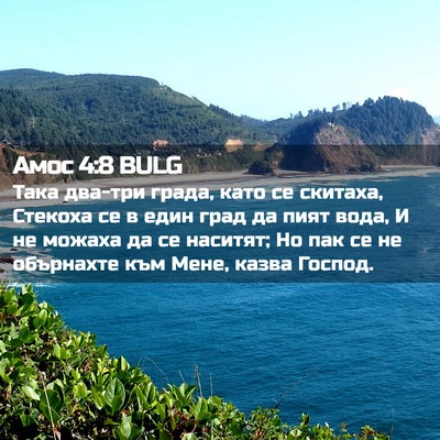 Picture 02 - Амос 4:8 BULG - Така два-три града, като се - Bible Verse Picture