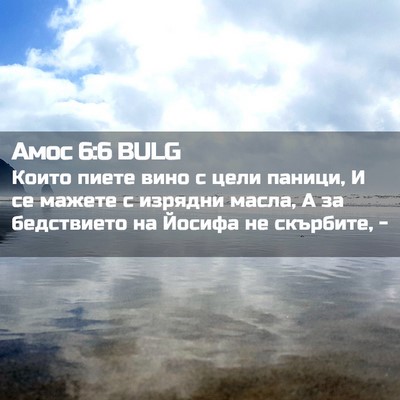 Picture 02 - Амос 6:6 BULG - Които пиете вино с цели - Bible Verse Picture
