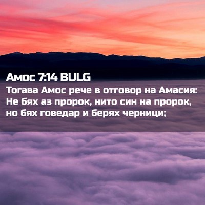 Picture 02 - Амос 7:14 BULG - Тогава Амос рече в отговор - Bible Verse Picture
