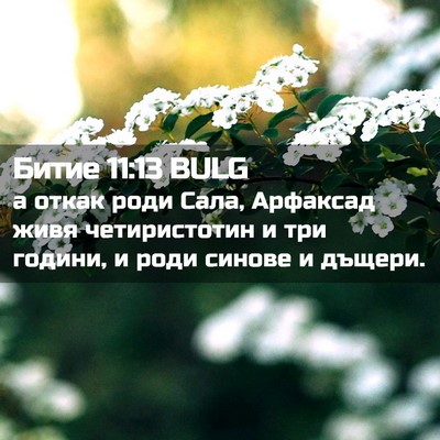Picture 02 - Битие 11:13 BULG - а откак роди Сала, Арфаксад - Bible Verse Picture