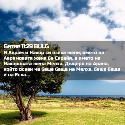 Picture 02 - Битие 11:29 BULG - И Аврам и Нахор си взеха - Bible Verse Picture