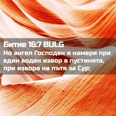 Picture 02 - Битие 16:7 BULG - Но ангел Господен я намери - Bible Verse Picture