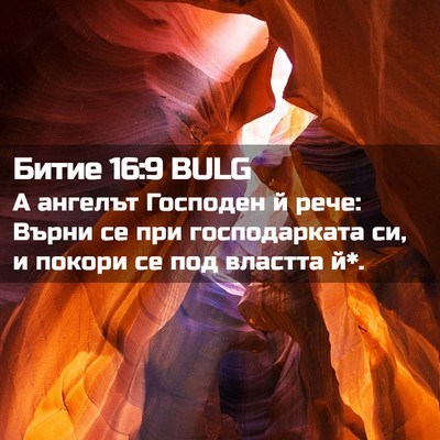 Picture 02 - Битие 16:9 BULG - А ангелът Господен й рече: - Bible Verse Picture