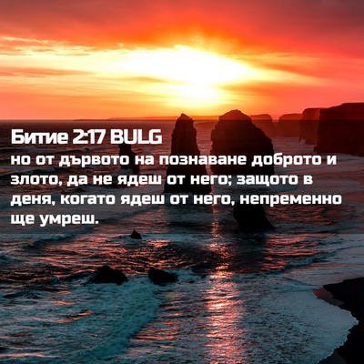 Picture 02 - Битие 2:17 BULG - но от дървото на познаване - Bible Verse Picture