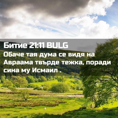 Picture 02 - Битие 21:11 BULG - Обаче тая дума се видя на - Bible Verse Picture