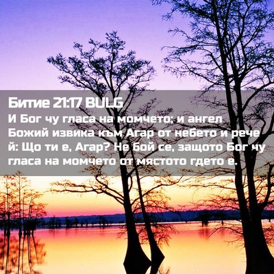 Picture 02 - Битие 21:17 BULG - И Бог чу гласа на момчето; и - Bible Verse Picture