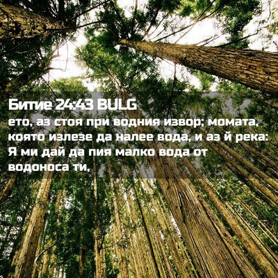 Picture 02 - Битие 24:43 BULG - ето, аз стоя при водния - Bible Verse Picture